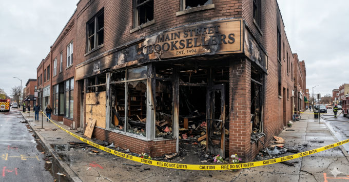 Book store fire